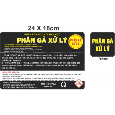 PHÂN GÀ XỬ LÝ nhãn decal